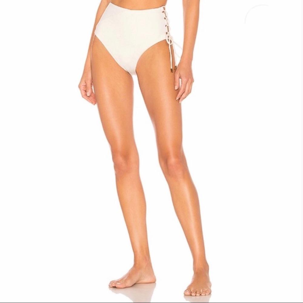 KOPPER & ZINK ROMEO HIGH RISE CREAM BIKINI BOTTOM